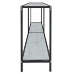 Table console Blanc 160x35x75,5 cm Verre trempé – Image 2