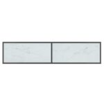 Table console Blanc 160x35x75,5 cm Verre trempé – Image 3