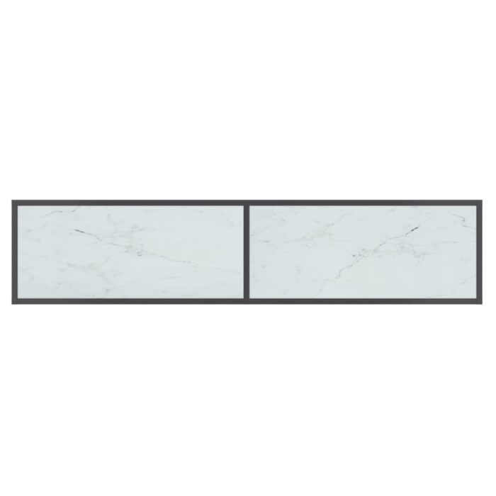 Table console Blanc 160x35x75,5 cm Verre trempé – Image 3