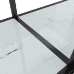 Table console Blanc 160x35x75,5 cm Verre trempé – Image 4