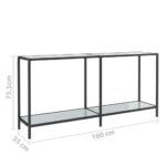 Table console Blanc 160x35x75,5 cm Verre trempé – Image 6