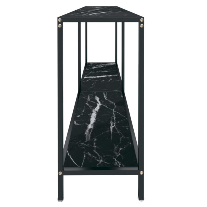 Table console Noir 160x35x75,5 cm Verre trempé – Image 2