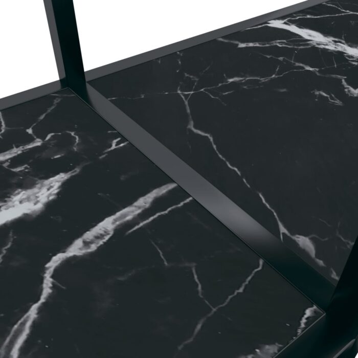 Table console Noir 160x35x75,5 cm Verre trempé – Image 4