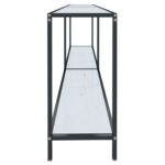 Table console Blanc 180x35x75,5 cm Verre trempé – Image 2