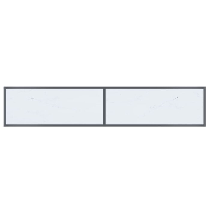Table console Blanc 180x35x75,5 cm Verre trempé – Image 3