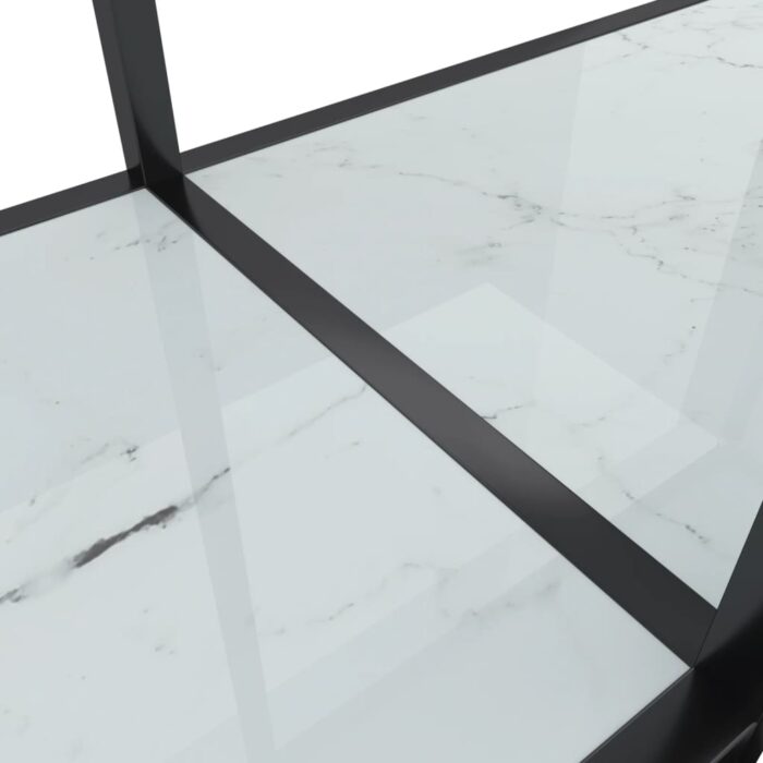 Table console Blanc 180x35x75,5 cm Verre trempé – Image 4