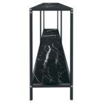 Table console Noir 180x35x75,5 cm Verre trempé – Image 2
