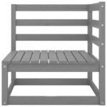 Canapé à 2 places de jardin Gris Bois de pin solide – Image 3