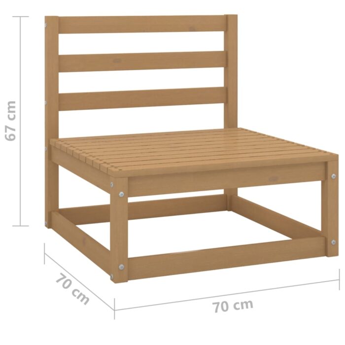 Canapé à 3 places de jardin Marron miel Bois de pin solide – Image 4