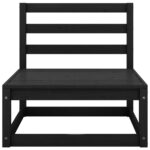 Canapé à 4 places de jardin Noir Bois de pin solide – Image 3