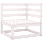 Canapé à 4 places de jardin Blanc Bois de pin solide – Image 2