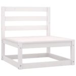 Canapé à 4 places de jardin Blanc Bois de pin solide – Image 4