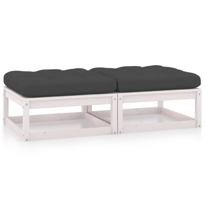 VXL8720286473832_a_en_hd_1.jpg Repose-pieds de jardin avec coussins lot de 2 Bois pin solide – Image 1