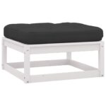 Repose-pieds de jardin avec coussins lot de 2 Bois pin solide – Image 2