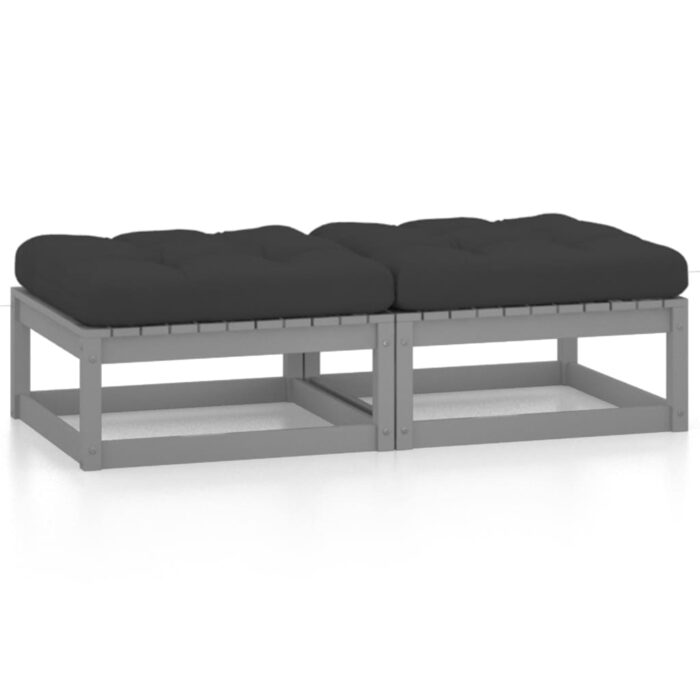 VXL8720286473849_a_en_hd_1.jpg Repose-pieds de jardin avec coussins lot de 2 Bois pin solide – Image 1