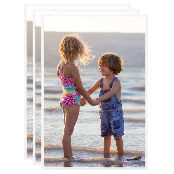 Collage de cadres photo 3 pcs au mur table Blanc 21x29,7 cm MDF – Image 1