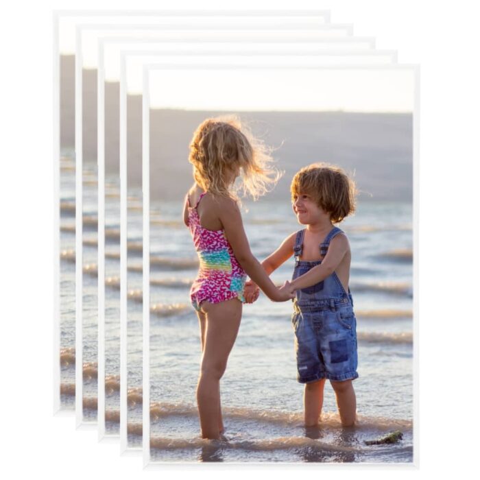 Collage de cadres photo 5 pcs de table Blanc 21x29,7 cm MDF – Image 1