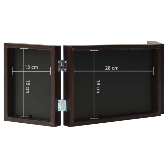 Cadre photo dépliable Marron foncé 28x18 cm+2x(13x18 cm) – Image 5