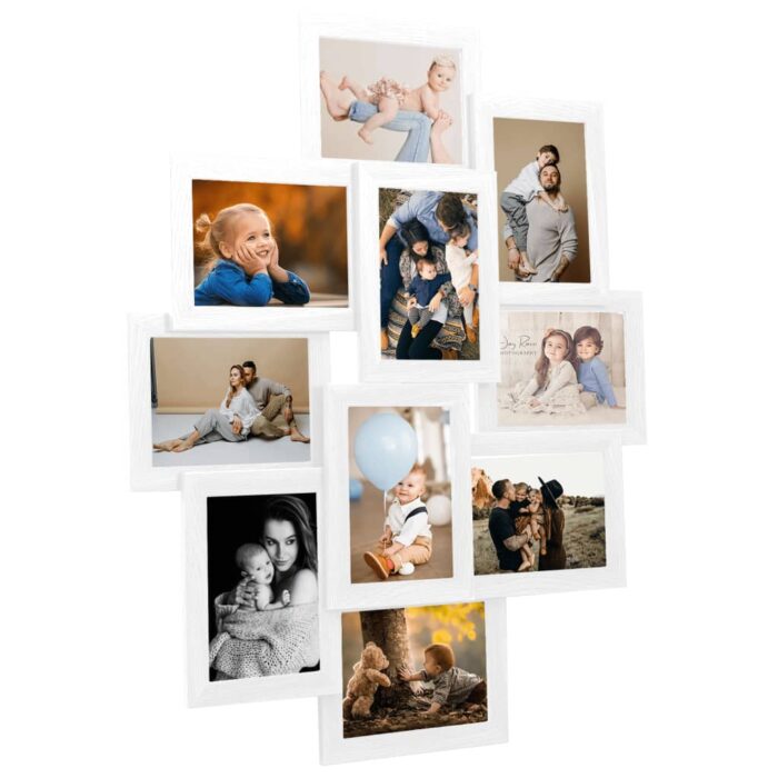 Collage de cadres photo pour photo de 10x(13x18 cm) Blanc MDF – Image 1