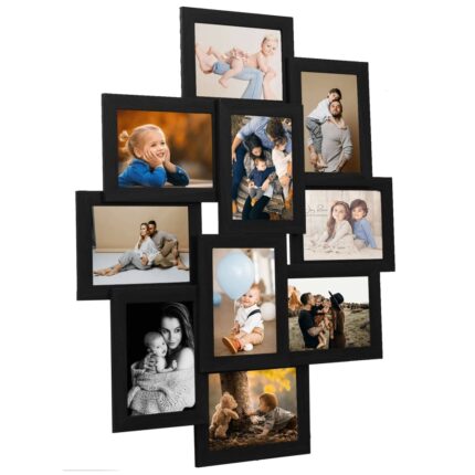 Collage de cadres photo pour photo de 10x(13x18 cm) Noir MDF