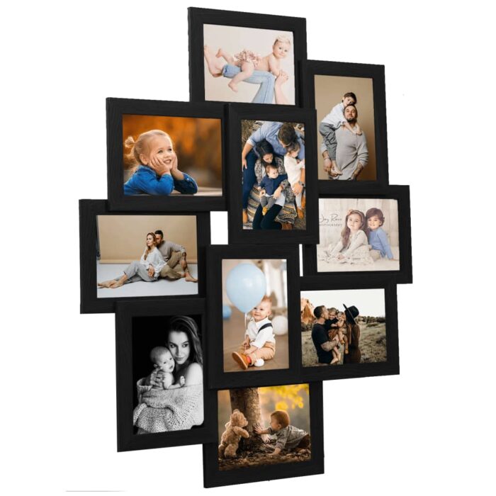 Collage de cadres photo pour photo de 10x(13x18 cm) Noir MDF – Image 1