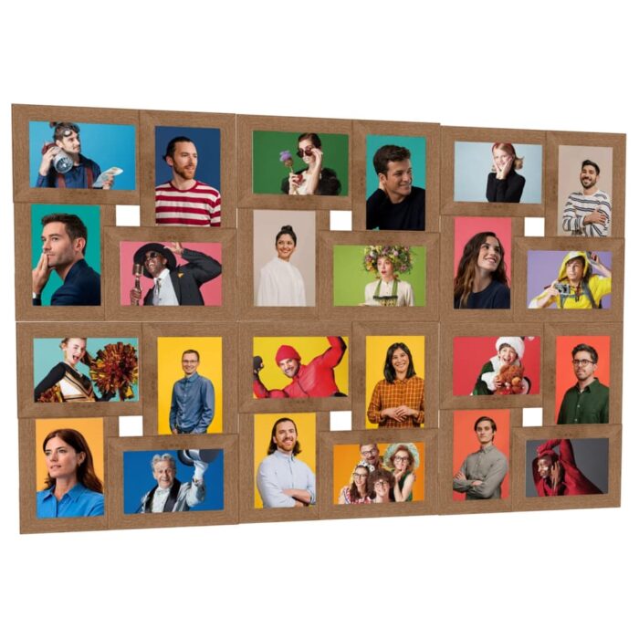 Collage de cadres photo de photo 24x(13x18 cm) Marron clair MDF – Image 1