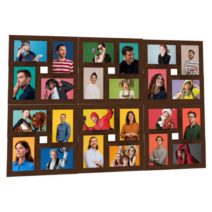 Collage de cadres photo de photo 24x(13x18 cm) Marron foncé MDF – Image 1
