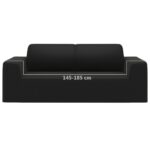 Housse extensible de canapé 2 places Noir Jersey de polyester – Image 4