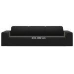 Housse extensible de canapé 4 places Noir Jersey de polyester – Image 4