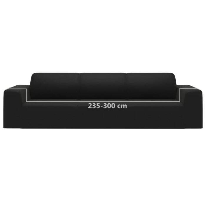 Housse extensible de canapé 4 places Noir Jersey de polyester – Image 4