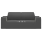 Housse extensible canapé 2places Anthracite Jersey de polyester – Image 4