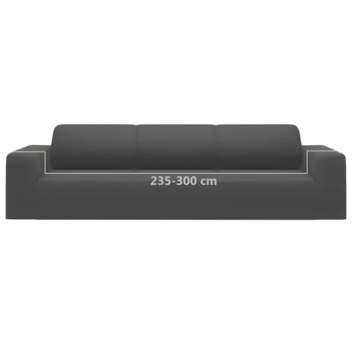 Housse extensible canapé 4places Anthracite Jersey de polyester – Image 4
