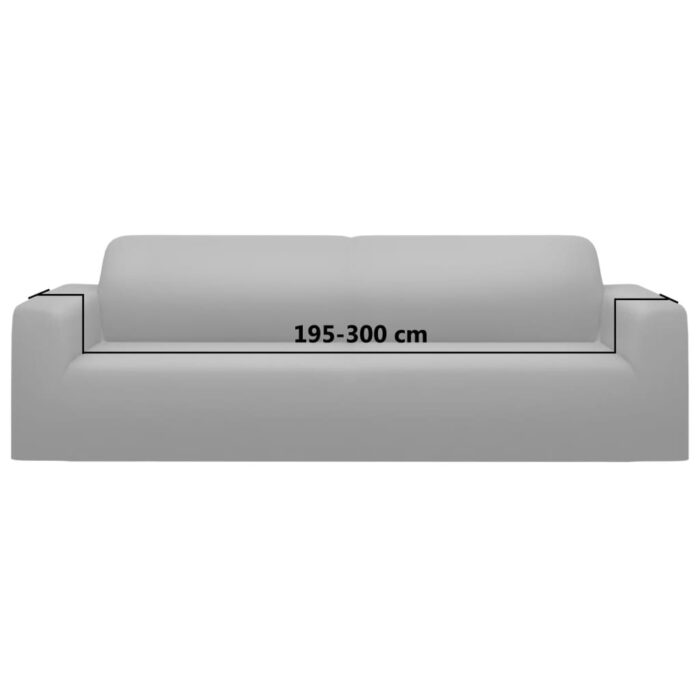 Housse extensible de canapé 2 places Gris Jersey de polyester – Image 4