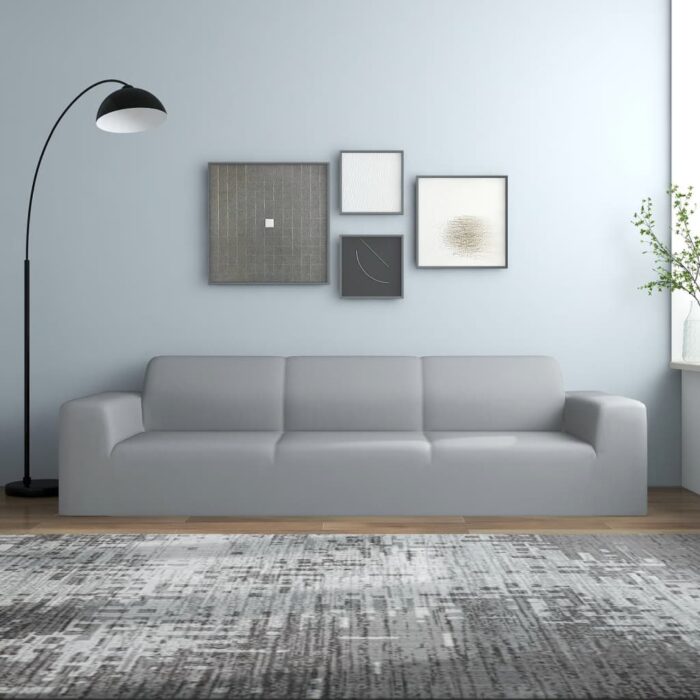 Housse extensible de canapé 4 places Gris Jersey de polyester – Image 1