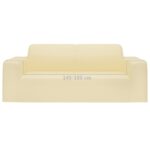 Housse extensible de canapé 2 places Crème Jersey de polyester – Image 4