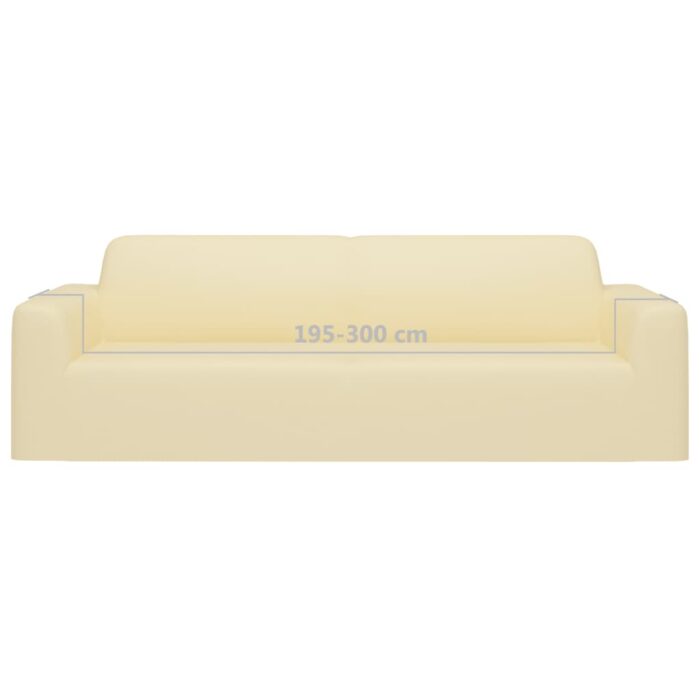Housse extensible de canapé 3 places Crème Jersey de polyester – Image 4