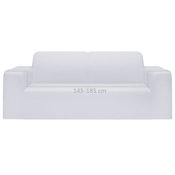 Housse extensible de canapé 2 places Blanc Jersey de polyester – Image 4