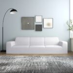 Housse extensible de canapé 4 places Blanc Jersey de polyester