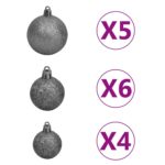 Demi-arbre de Noël artificiel pré-éclairé et boules blanc 240cm – Image 10
