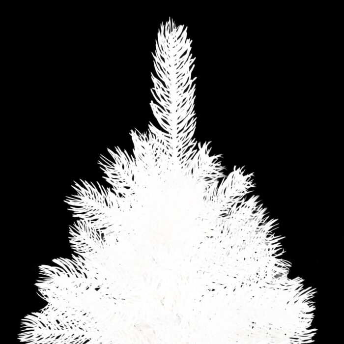 Arbre de Noël artificiel pré-éclairé et boules blanc 180 cm – Image 3