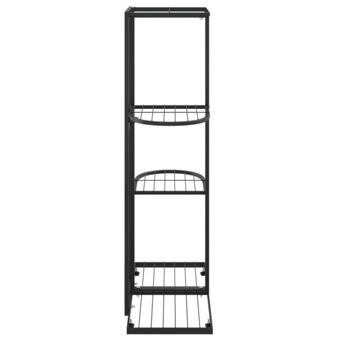 Support pour plantes 4 niveaux 43x22x76 cm Noir Métal – Image 2