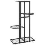 Support pour plantes 4 niveaux 43x22x76 cm Noir Métal – Image 3
