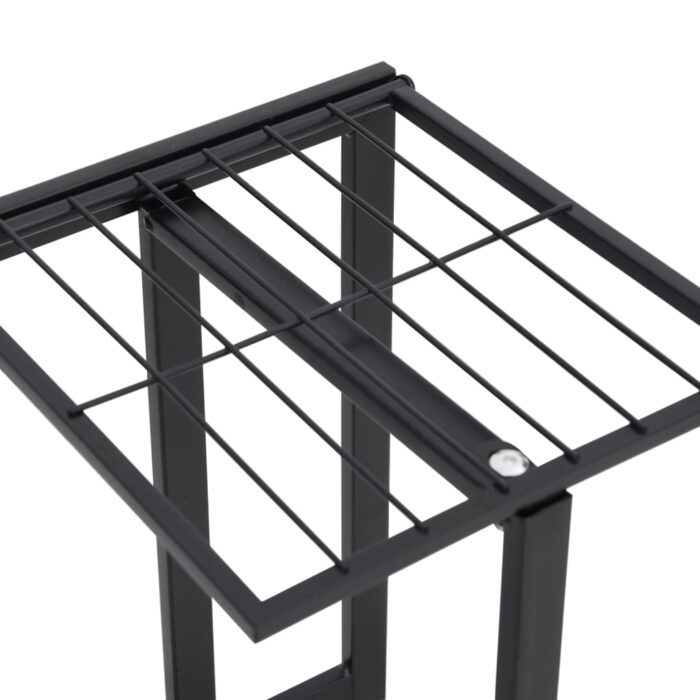 Support pour plantes 4 niveaux 43x22x76 cm Noir Métal – Image 4