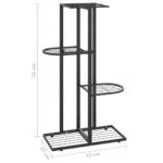 Support pour plantes 4 niveaux 43x22x76 cm Noir Métal – Image 5