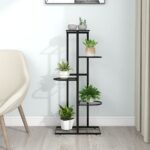 Support pour plantes 5 niveaux 43x22x98 cm Noir Métal