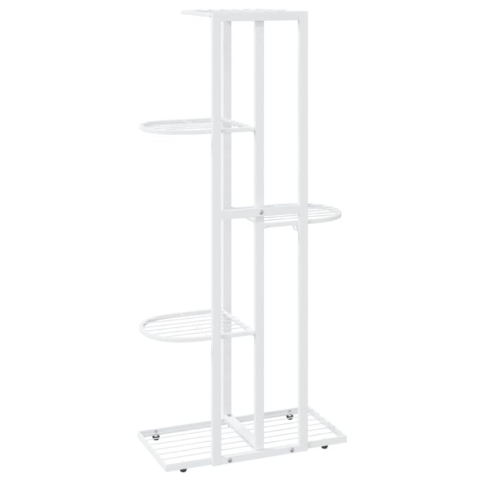 Support pour plantes 5 niveaux 43x22x98 cm Blanc Métal – Image 3