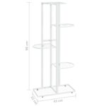 Support pour plantes 5 niveaux 43x22x98 cm Blanc Métal – Image 5