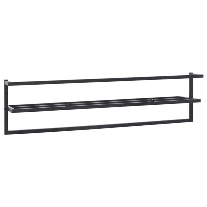 Porte-serviettes Noir 95x25x22 cm Fer – Image 3