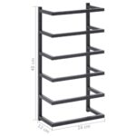Porte-serviette Noir 24x12x48 cm Acier – Image 5