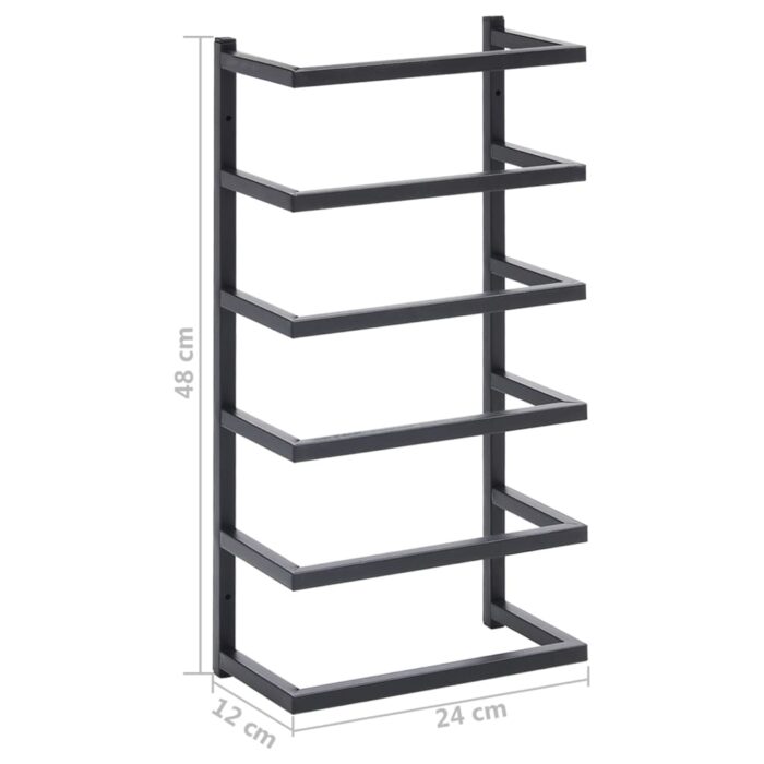 Porte-serviette Noir 24x12x48 cm Acier – Image 5